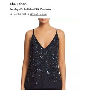 Zendaya Dark blue hand beaded cami top